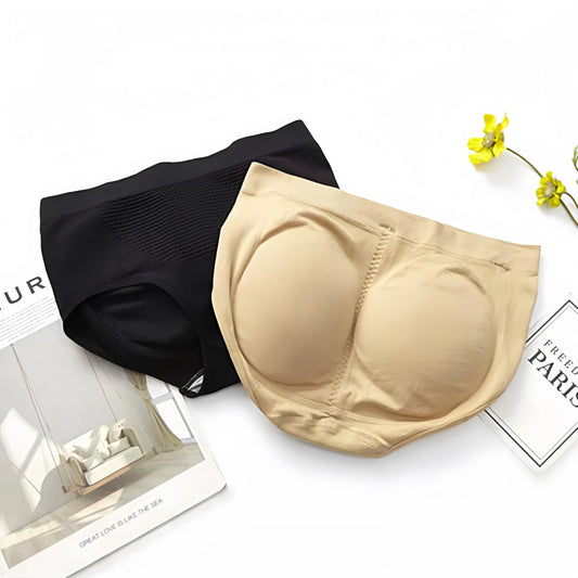 Butt Lifter Panties Padded(removable) Underwear combo - Black & Cream (Beige)