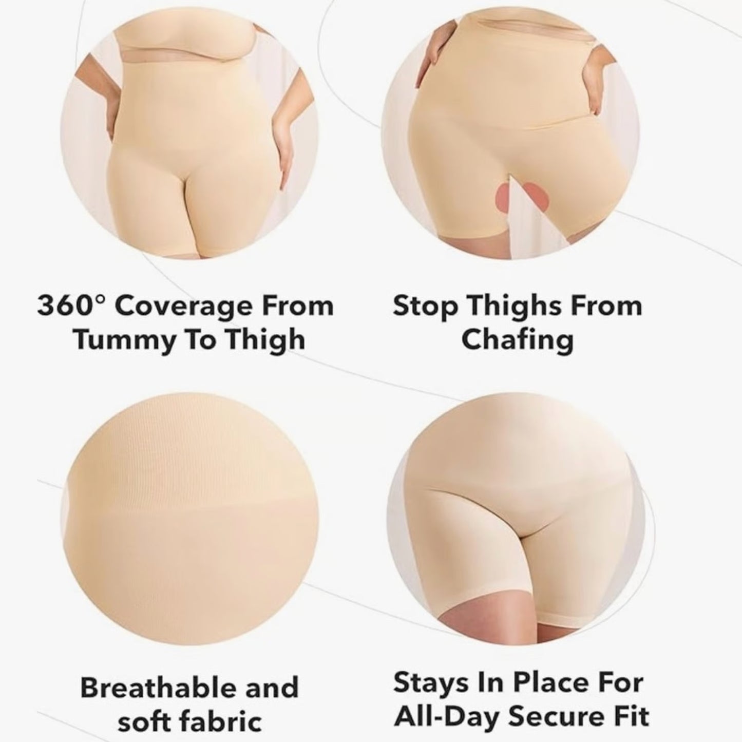 Women's Core Body Smoothing High-Waist Cream (Beige) Shorts