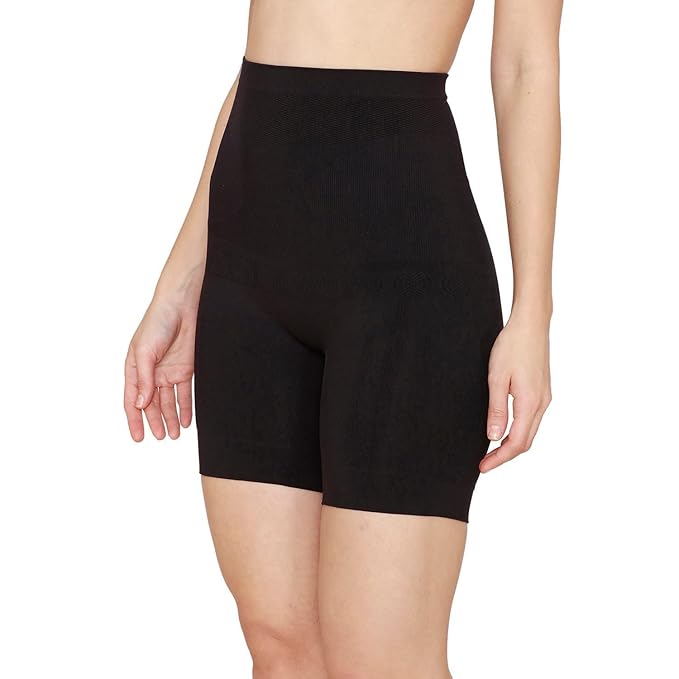 Core Shaping Comfort Combo – High-Waist Mid-Thigh Shorts (Black & Skin)